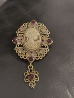 Broche camée cuivrée neuve 7 X 4
