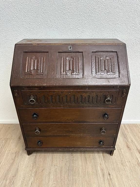 Cassettiere: Vintage Tudor Sekretär aus Eiche – Usato da Obernau venduto da Arche_Noah_Brocki