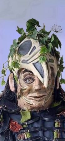 Fasnachtsmaske  Larve Grind Künstlermaske, mit Kleid