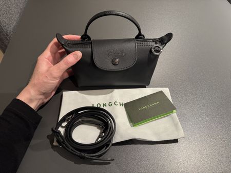 Longchamp Pochette XS Le Pliage Xtra Leder schwarz neuwertig