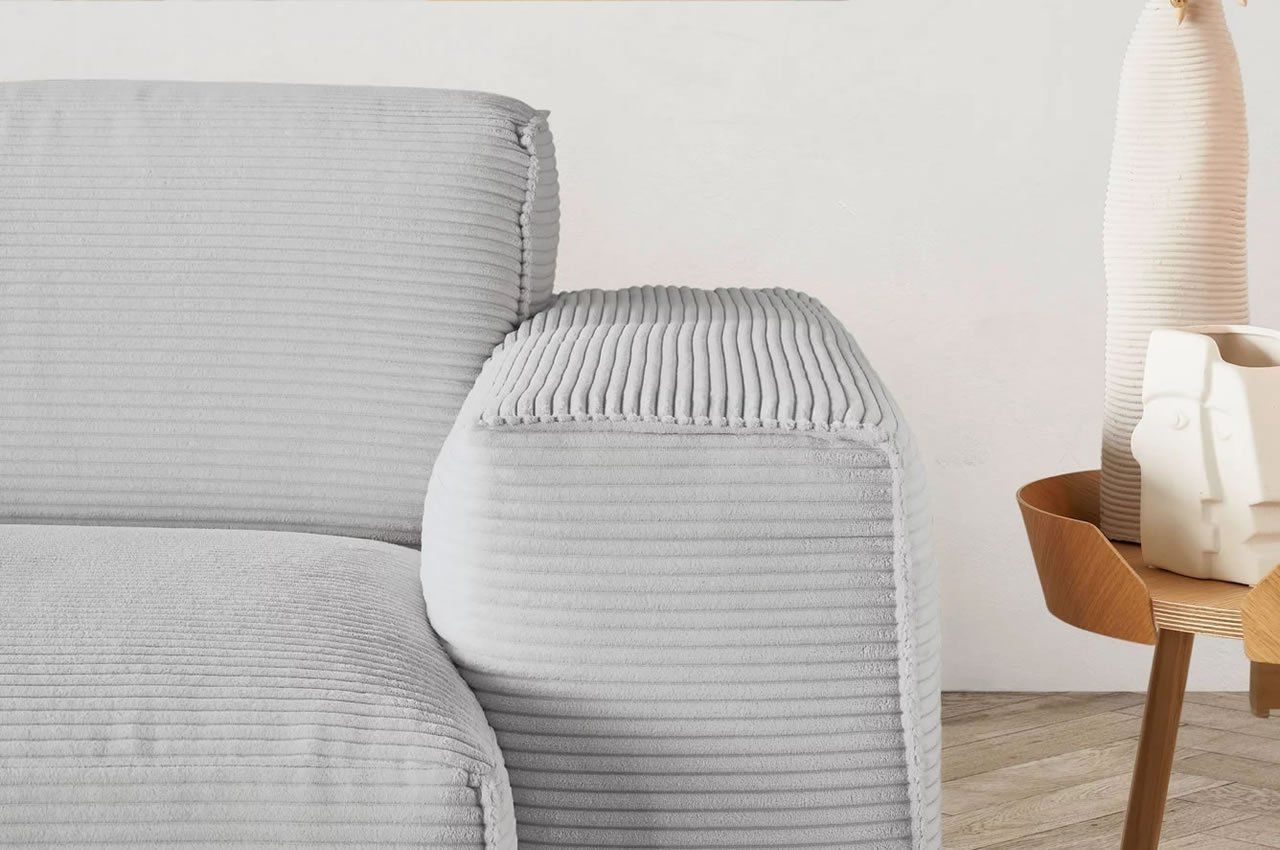 Sofas: Ecksofa Eastport in Cord grau links – Neu und originalverpackt aus Bischofszell von deluxe-moebel 2