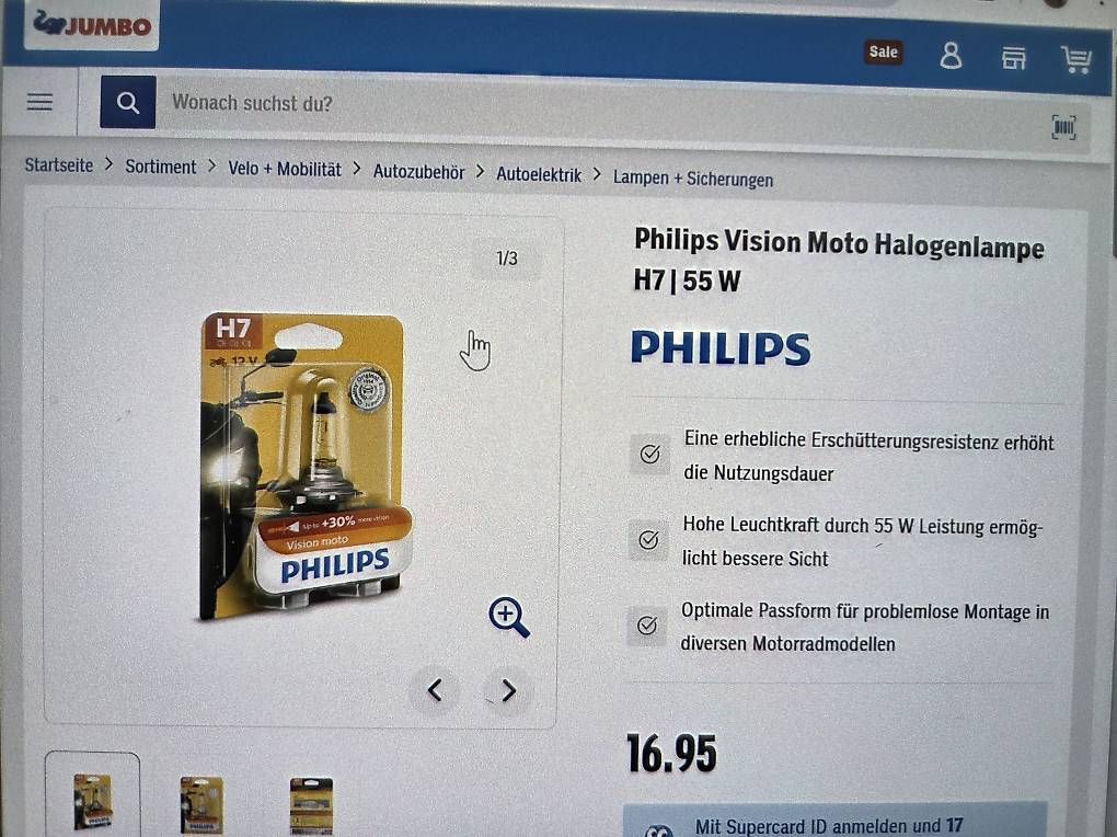 Scheinwerfer: Halogenlampe Auto H7, 55W, 12V, Ersatzlampe Auto – Neu und originalverpackt aus Zürich von buchiral 2