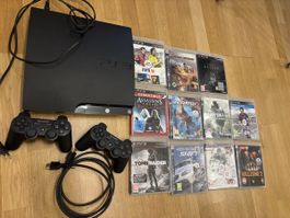 Sony PlayStation 3 Konsole 300 GB mit 11 Spielen schwarz