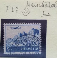 K15) F34, Churfirsten, Rundstempel, Neuchătel