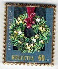 Placchette & Badge: Pro Juventute 1993  Weihnachtskranz – Usato da Hinterkappelen venduto da Schampus