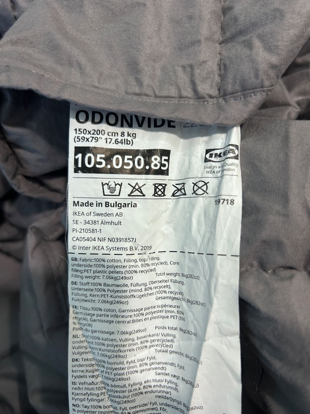 Ikea Coperte: IKEA ODONVIDE 150x200cm Gewichtsdecke – Usato da Bern venduto da BZau