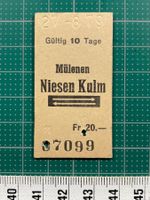 Mülenen - Niesen Kulm, altes Edmondsonsches Ticket, 1979