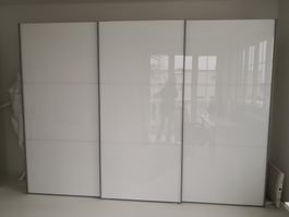 🤩INTERIO 3-TEILIGER SCHIEBETÜRSCHRANK HOCHGLANZ WEISS