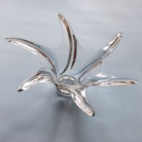 Frucht Obstschale, Tafelaufsatz, Kristallglas, Art Vannes