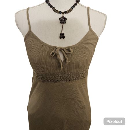 Beiges Sommerkleid aus Baumwolle- 38 Y2K Babydoll Stil