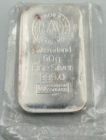 Silberbarren 50 g Argent 999.0 Argor SA Switzerland neuf 