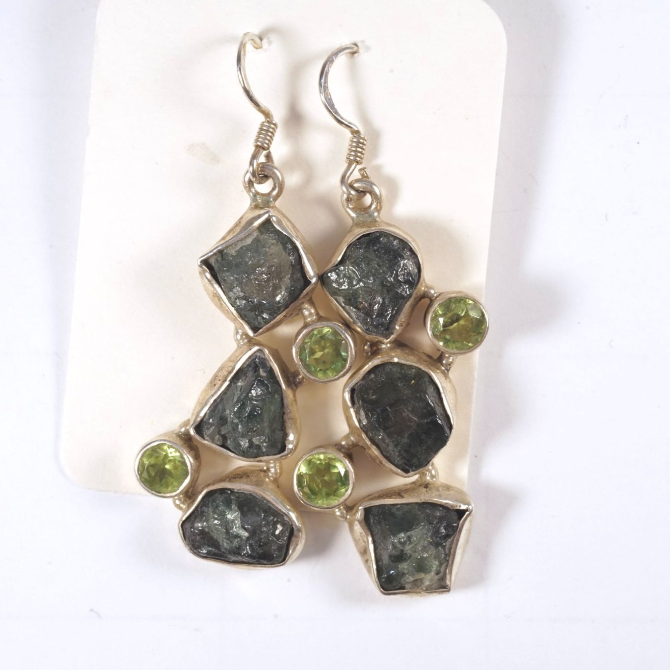 Orecchini pendenti & Orecchini a lobo: Ohrringe 925 Silber Moldavit/Peridot – Usato da Frauenfeld venduto da Camel16