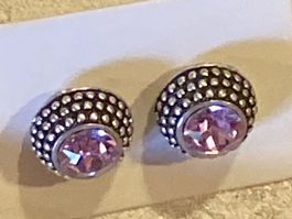 OHRSTECKER ANTIK VERSILBERT,LILA