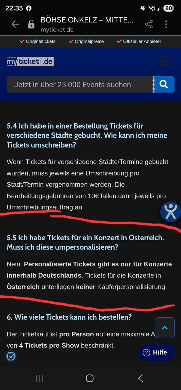 Biglietti: Böhse Onkelz Konzert Ticket – Nuovo e nell'imballaggio originale da Reinach BL venduto da Flaecky 1