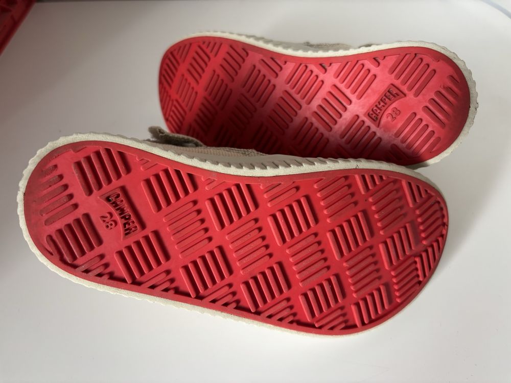 Camper Schuhe für Jungen: Camper Kids Canvas Sneakers beige Stoff rot 28 – Gebraucht aus Rebstein von wendy321meins 5