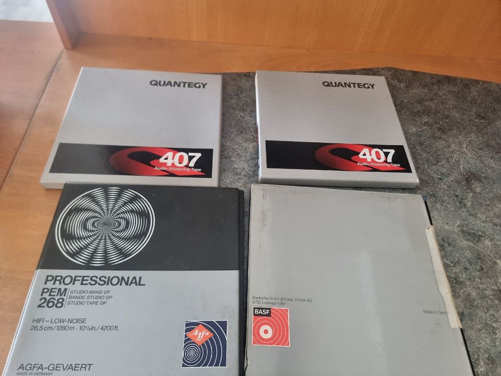 Lot De 4 Bobines Magnétiques Vintage - Grundig, Agfa, BASF - Pour Bande Son