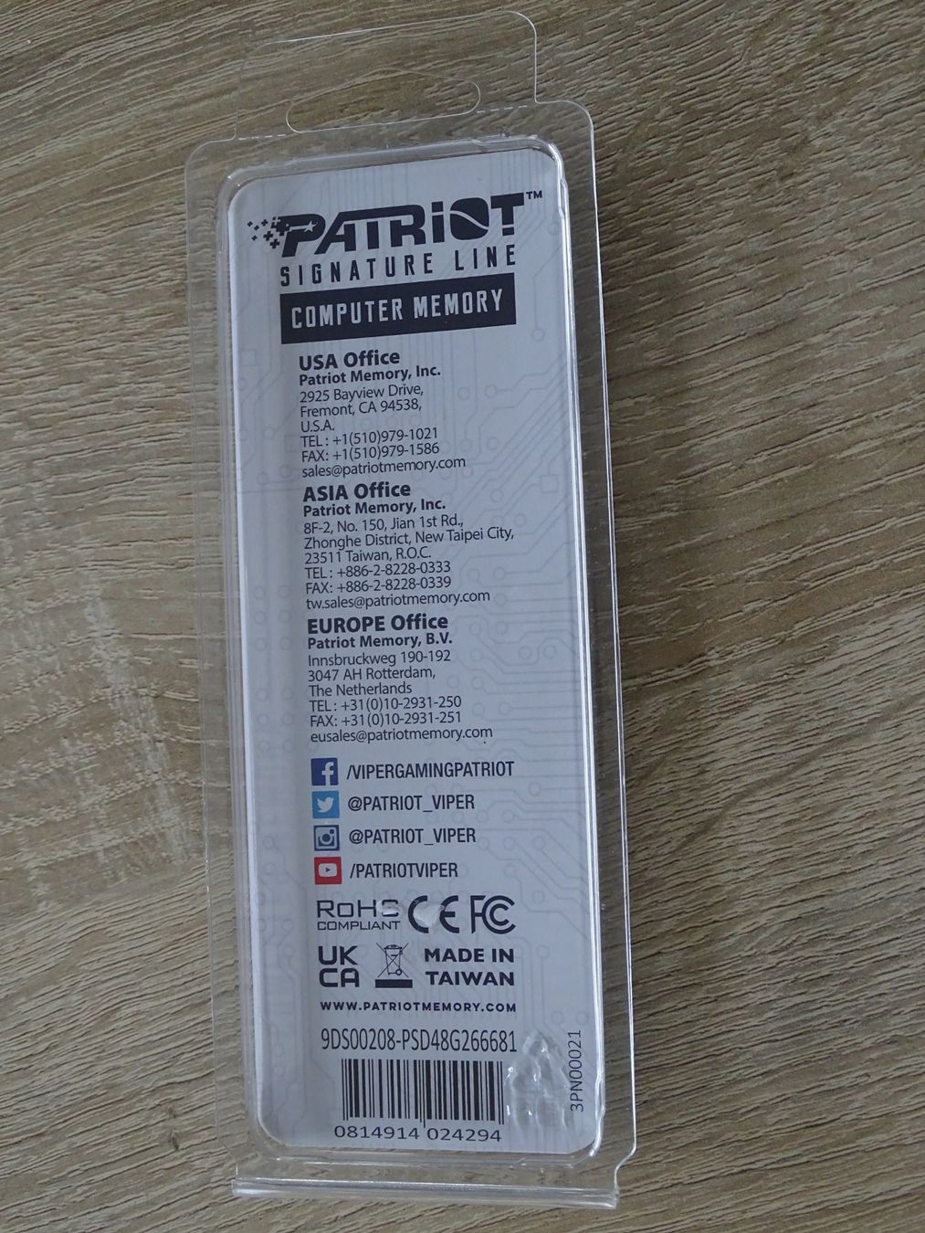 Memoria / RAM: Patriot DDR4-2666 8GB RAM – Nuovo e nell'imballaggio originale da Obergerlafingen venduto da S-T-S 5