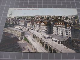 AK Lausanne Grand Pont mit Tram