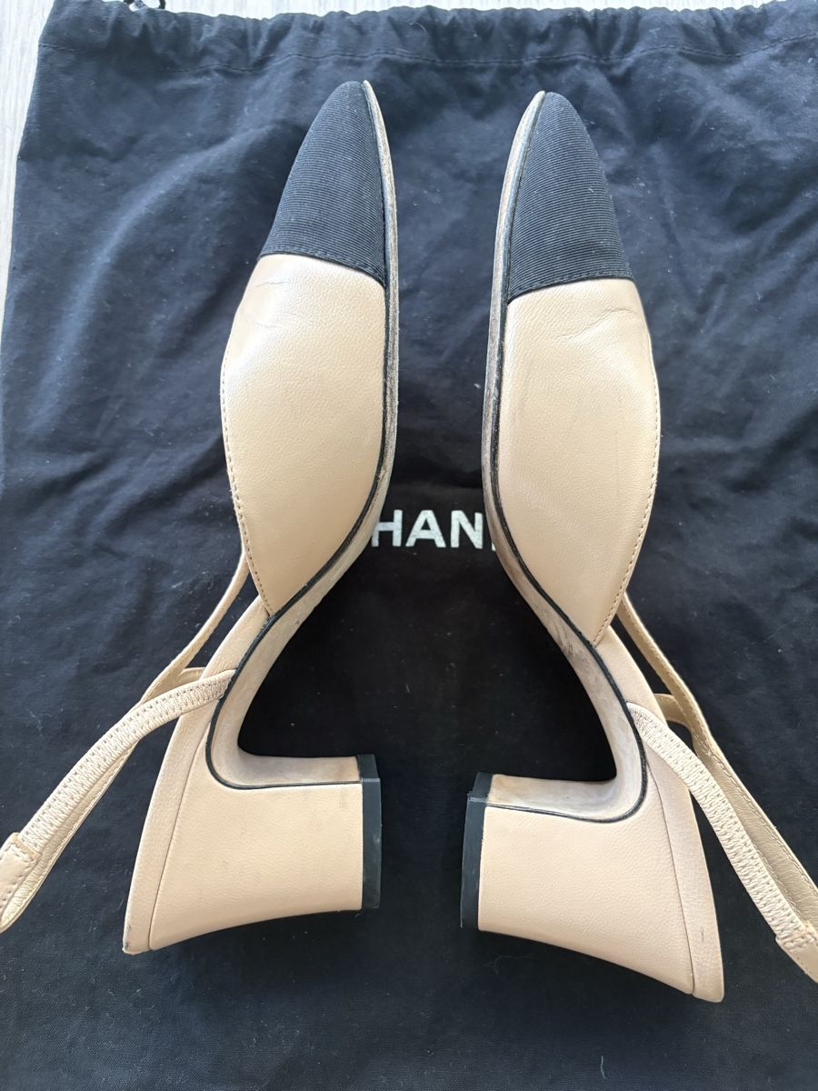 Chanel Damenschuhe: Chanel Slingback Pumps in beige/schwarz – Gebraucht aus Zürich von mausi030 2