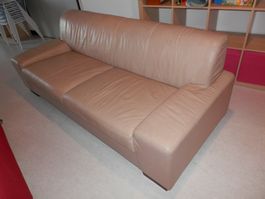 Ledersofa beige
