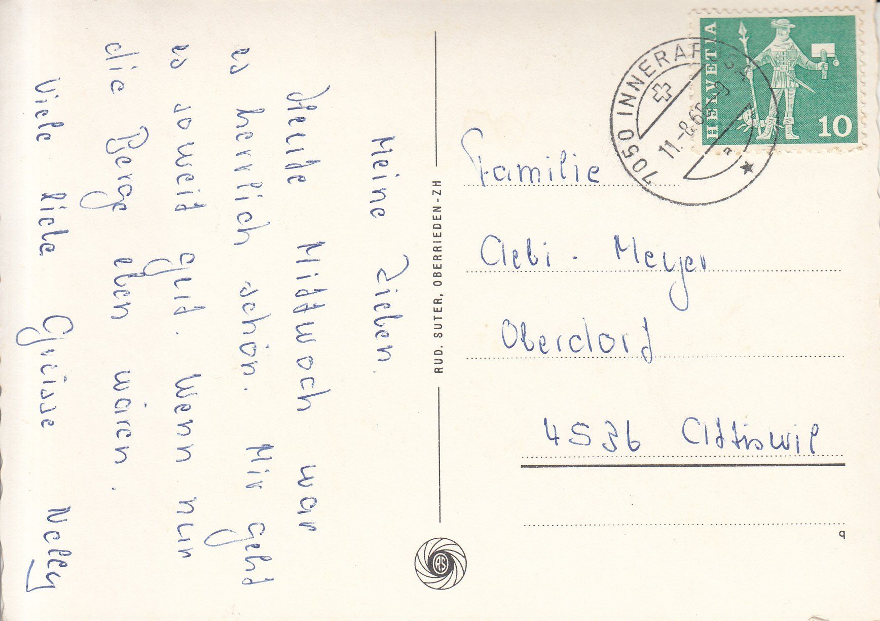Cartoline postali: Inner-Arosa 1966 – Usato da Bürglen TG venduto da StampGraf 1