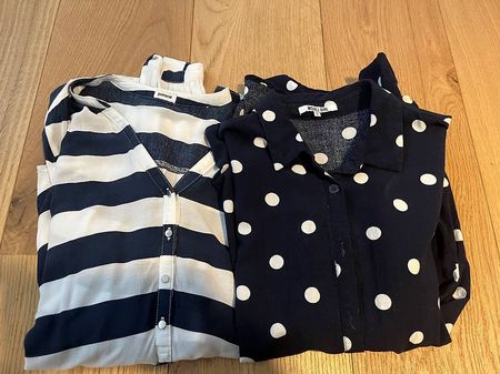 2er Set Damenblusen: Gestreift & Punkte - Sommerlich!