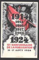 Militärkarte 10 Jahre Mobilisation 16./17.8.1924