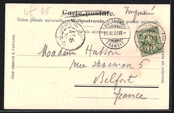 Ansichtskarten: Bienne, Ortsansicht mit Marktplatz, Vill – Gebraucht aus Berlin von bartko-reher 1