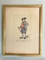 Tracht Canton Schaffhausen antike Farbradierung