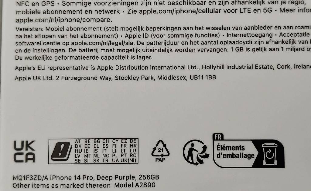 Apple Telefoni cellulari / Smartphones: Iphone 14 Pro - 256GB - Deep Purple - Preis VB – Usato da Horw venduto da kingstar34 4