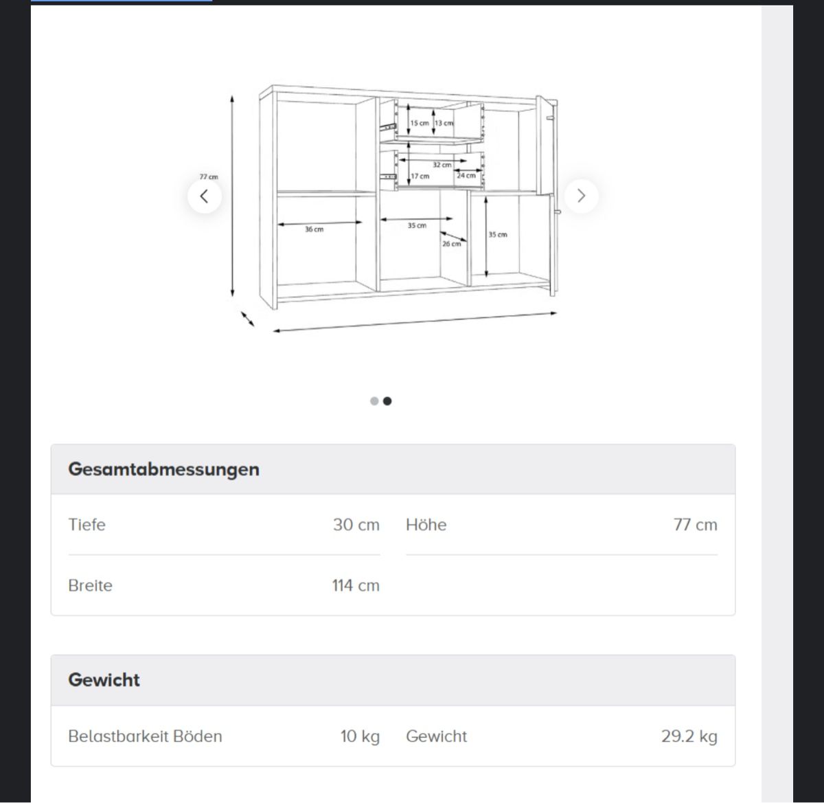 Cassettiere: Loftscape Sideboard, neu, Eiche Artisan Dekor, 114cm – Nuovo (secondo la descrizione) da Muttenz venduto da jan_rf2p 3