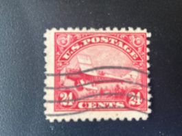 USA 1923 Flugpost 24c Doppeldecker 4M Liberty rot gestempelt
