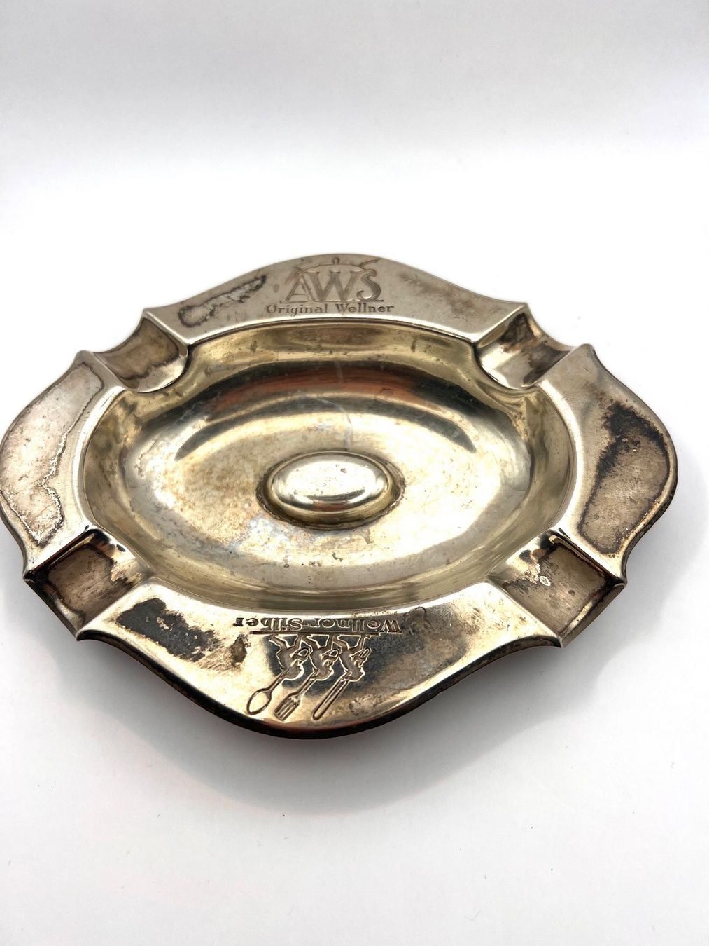Portacenere: AWS Original Wellner Silber Aschenbecher – Usato da Zürich venduto da nau3000