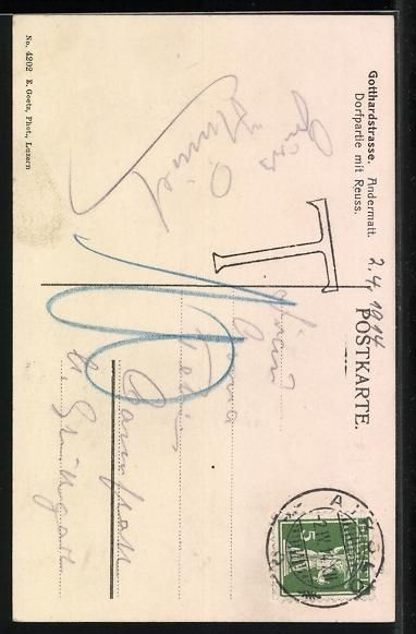 Cartoline postali: Andermatt, Gotthardstrasse, Dorfpartie m – Usato da Berlin venduto da bartko-reher 1