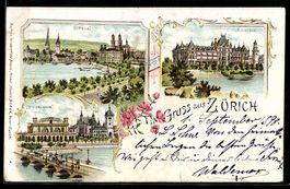 Litho Zürich, Utoquai, Landesmuseum, Al