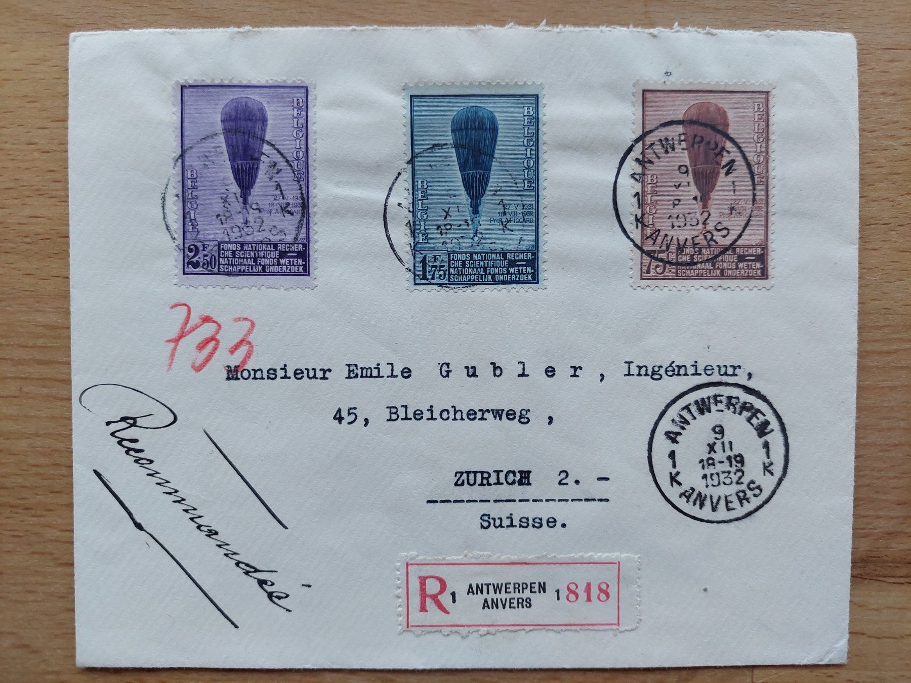 Alle Briefmarken: Alter Brief Ballon-Marken Belgien – Gebraucht aus Obfelden von Foto_Bild_Kunst_Buch