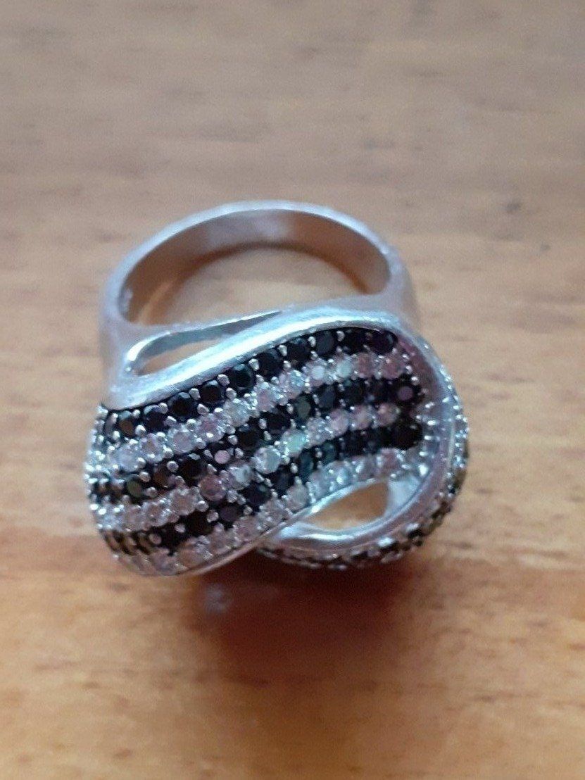 Anelli: Ring Silber Bergkristall & Onyx – Usato da Mörschwil venduto da wunderkiste44 4