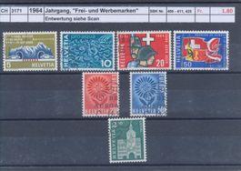 1964 Jahrgang, "Frei- und Werbemarken", gestempelt