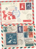 1953 und 1961, 2 bessere österr. Ballonflugbelege