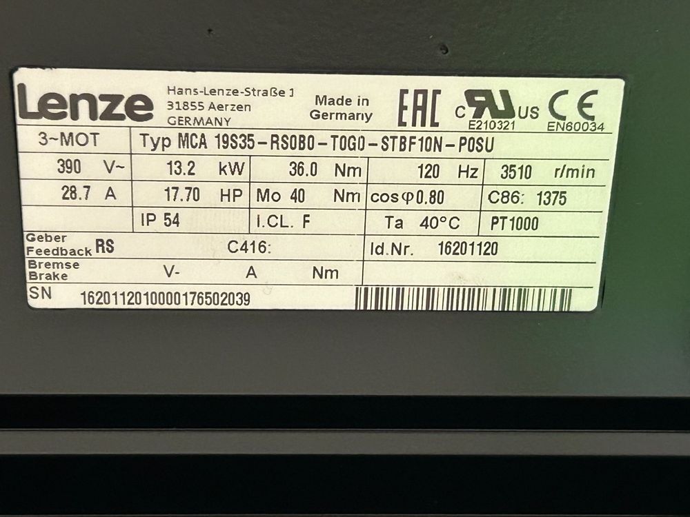 Grosser und neuer Getriebemotor von LENZE (Gebraucht) in Zofingen für ...