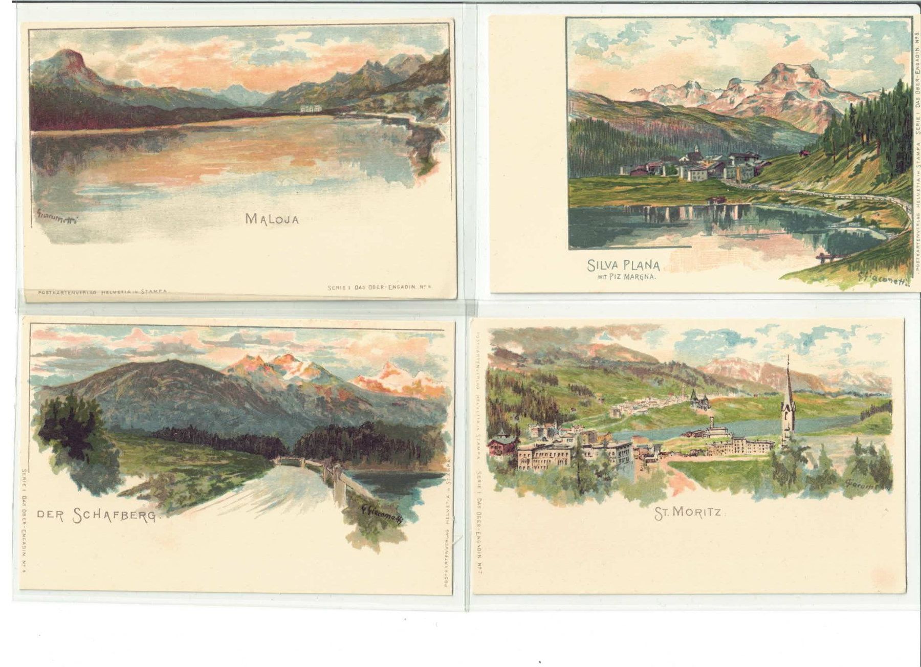 Cartoline postali: Giacometti Ansichtskarten  Engadin – Usato da untervaz venduto da Wingert 1