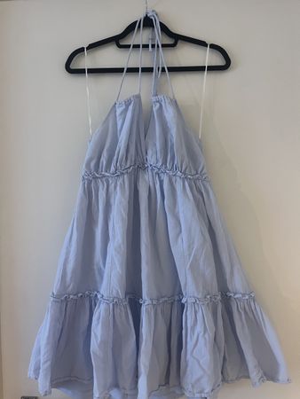 H&M Light Blue Halter Summer Dress Size M