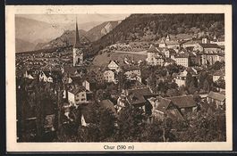 AK Chur, Teilansicht mit Bergen, 1920