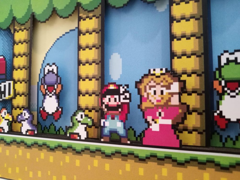 Super Mario World SNES End Scene Shadow Box Diorama (Neu (gemäss ...