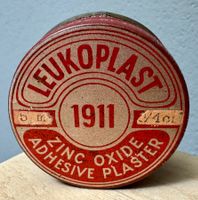 Alte Blechdose LEUKOPLAST 1911 Beiersdorf - 5 cm