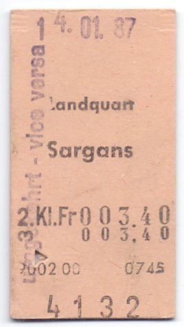 Biglietti: Billette Landquart - Sargans – Usato da Langenthal venduto da Sammlungs_aus