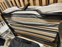 Schlafsofa mit Bettkasten Metallgestell grau gebraucht