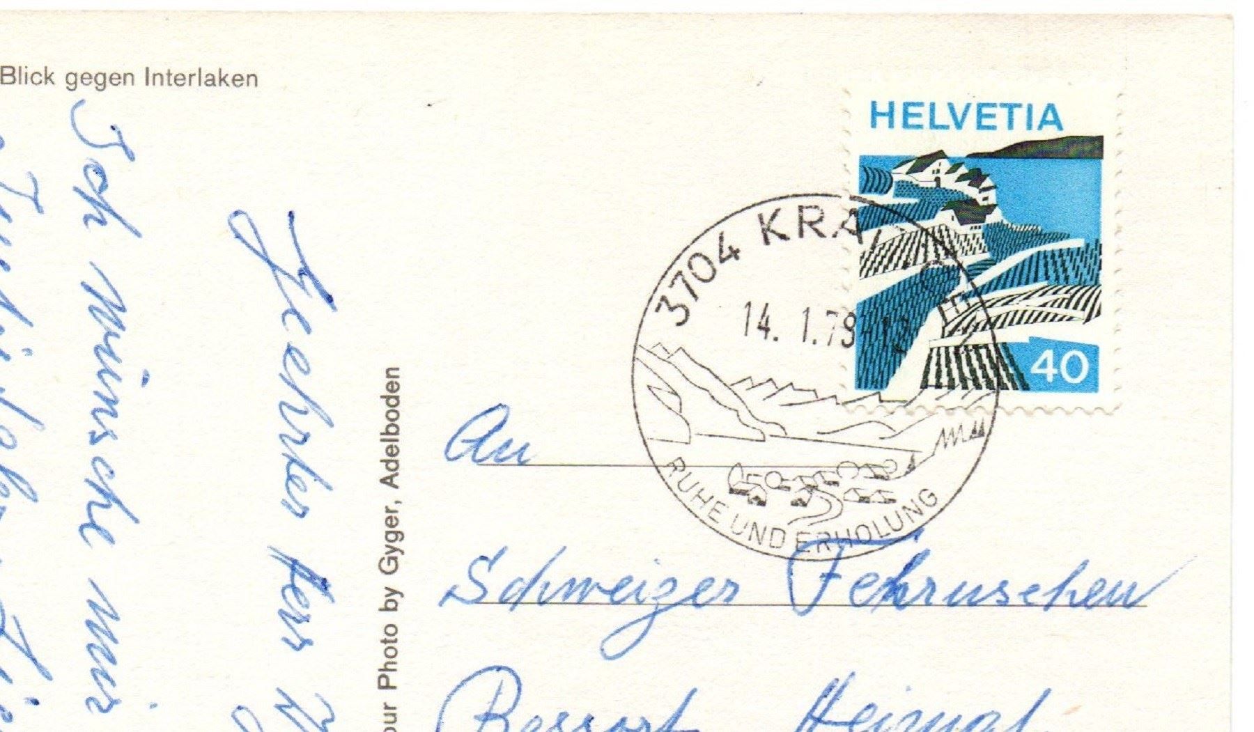 Cartoline postali: KRATTIGEN – Usato da Jona venduto da philajona 1