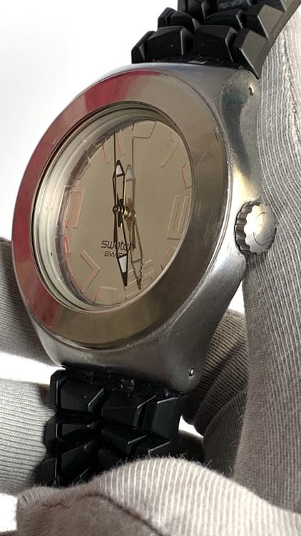 Swatch Irony Armbanduhr schwarz silber 6