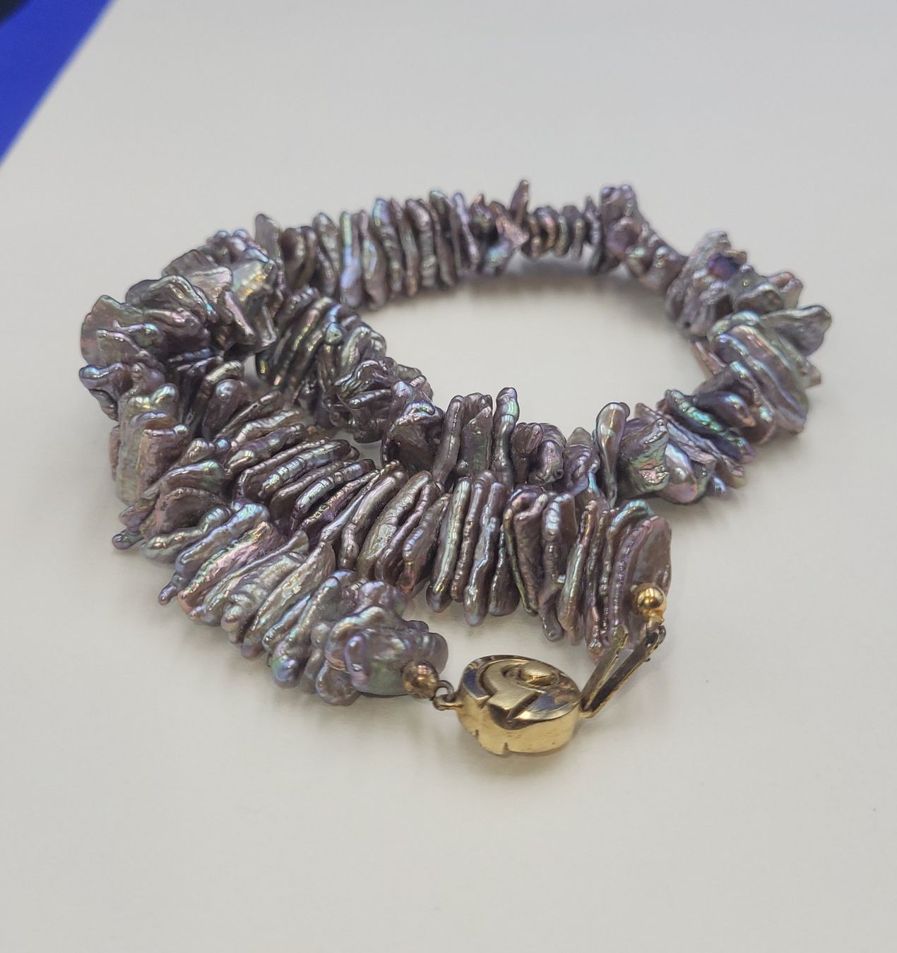 Catenine: Perlen Kette Mit 585 Gold Verschluss – Usato da Wald ZH venduto da Aniade 7